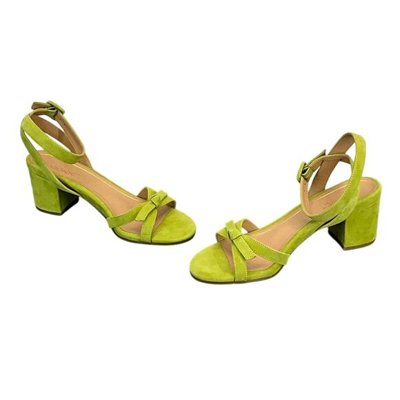 Vionic Rosabel Lime Green Suede Ankle Cross Strap Platform Heel Sandal Women 8M - Picture 5 of 10